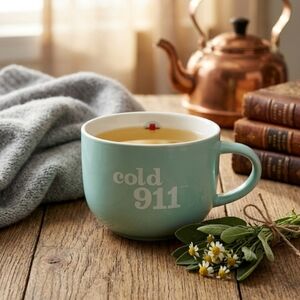 DavidsTea Cold 911 Retired Oversized Ceramic Soup Mug Jumbo Cup Mint Green 18 oz